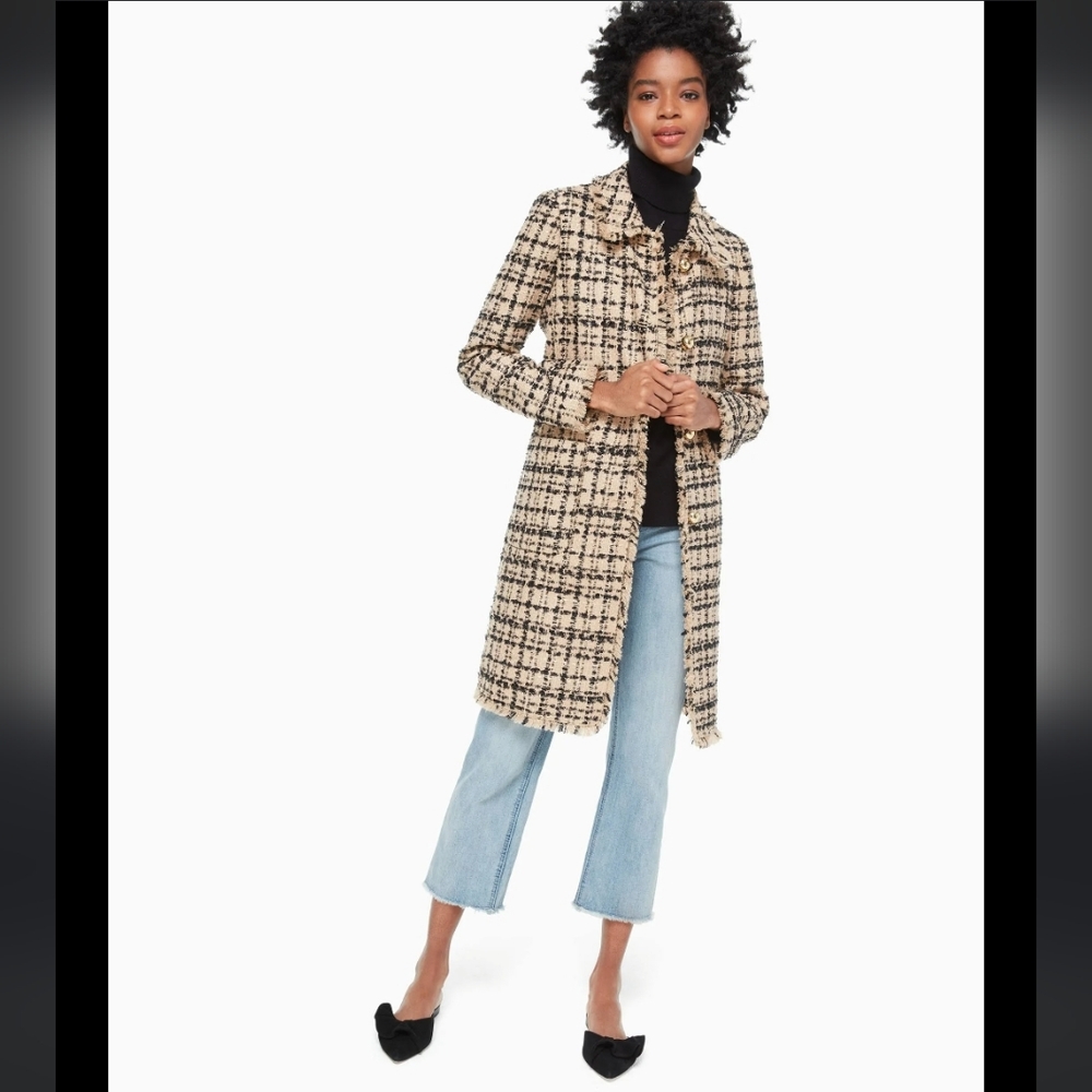 Kate Spade New York Plaid Tweed Coat